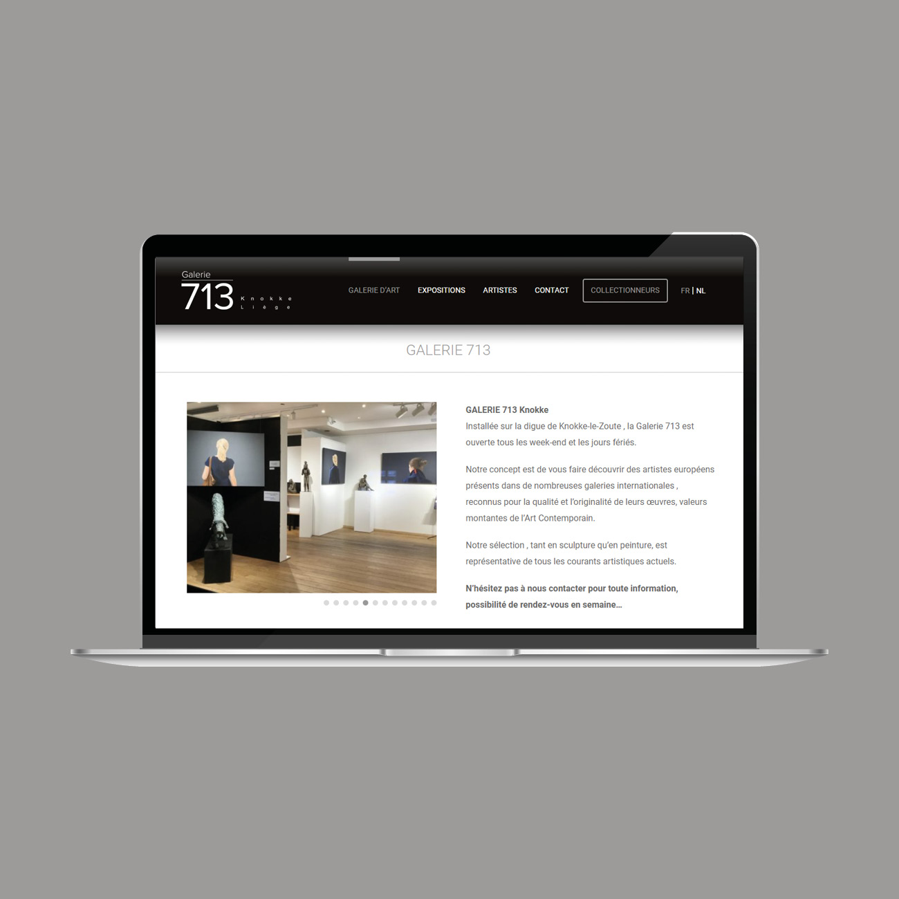 Miko Digital Agence web à Liège - Site internet de La Galerie 713
