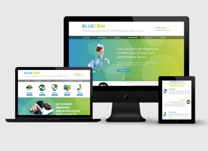 Création site web accueil Bluecom