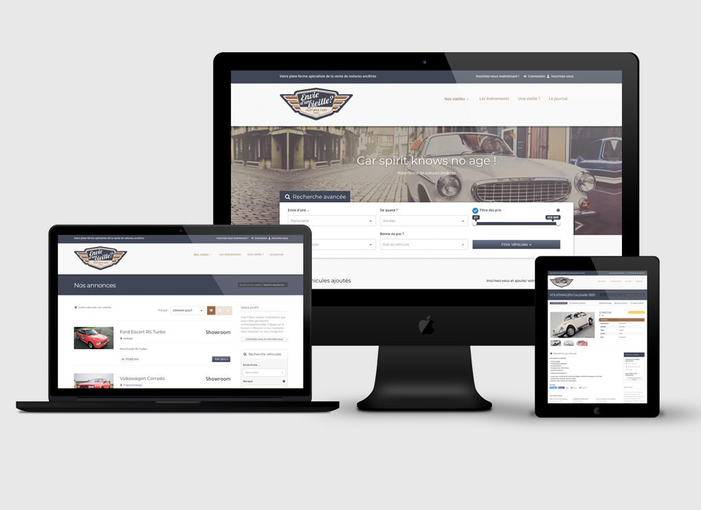 Création site web Liège Oldcar Timer Envie d'une vieille